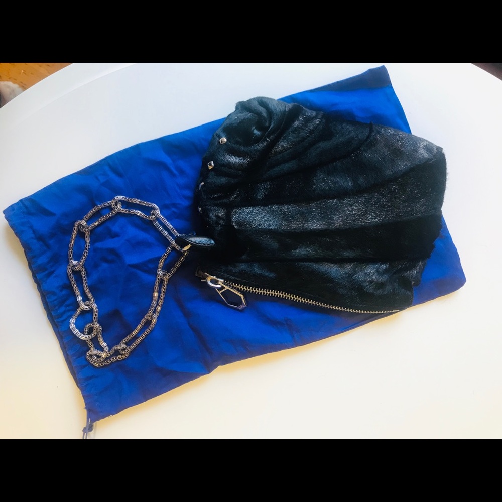 MCM | RARE Brand New Midnight Clutch w Silver